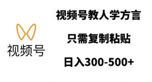 视频号教人学方言,只需复制粘贴,日入多张-宝藏屋创业网