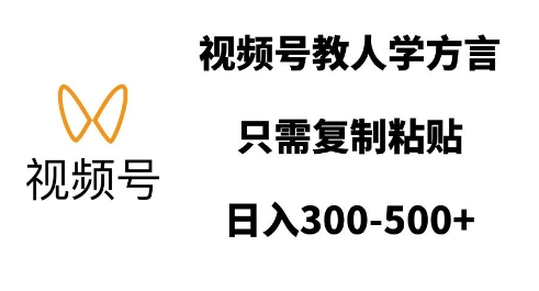 视频号教人学方言，只需复制粘贴，日入多张-宝藏屋创业网
