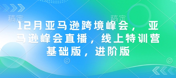 12月亚马逊跨境峰会， 亚马逊峰会直播，线上特训营基础版，进阶版-宝藏屋创业网