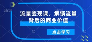 流量变现课,解锁流量背后的商业价值-宝藏屋创业网