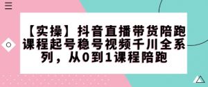 【实操】抖音直播带货陪跑课程起号稳号视频千川全系列,从0到1课程陪跑-宝藏屋创业网
