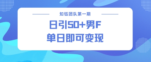 男粉引流新方法不违规，当日即可变现-宝藏屋创业网