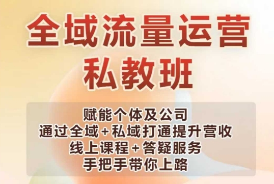 全域流量运营操盘课，赋能个体及公司通过全域+私域打通提升营收-宝藏屋创业网