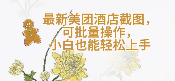 【轻云】最新美团酒店截图，可批量操作，小白也能轻松上手-宝藏屋创业网