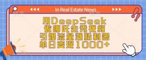 用DeepSeek做哪吒走秀视频,引爆流量涨粉利器,单日变现1k-宝藏屋创业网