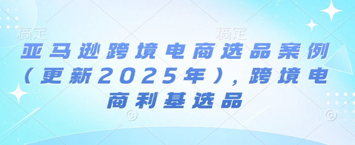亚马逊跨境电商选品案例(更新2025年2月)，跨境电商利基选品-宝藏屋创业网