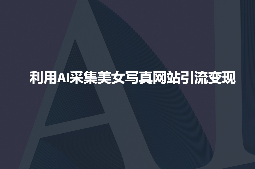 利用AI采集美女写真网站引流变现，引流嘎嘎的-宝藏屋创业网