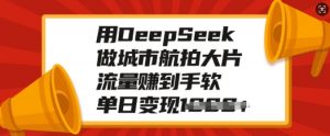用DeepSeek做城市航拍大片,流量赚到手软,单日变现多张-宝藏屋创业网