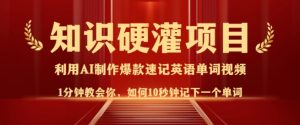 知识硬灌,10秒钟让你记住一个单词,3分钟一个视频,日入多张不是梦-宝藏屋创业网