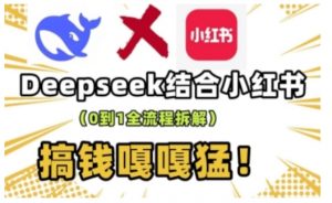 deepseek+小红书打造流量生产线实操课,0到1全流程拆解,搞钱嘎嘎猛-宝藏屋创业网