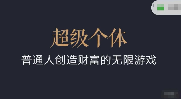 超级个体2024-2025翻盘指南，普通人创造财富的无限游戏-宝藏屋创业网
