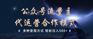 公众号流量主代运营  多种变现方式 轻松日入5张【揭秘】-宝藏屋创业网