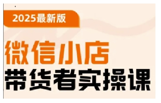 2025最新版微信小店带货者实操课，基础操作到高级运营技巧，快速上手-宝藏屋创业网
