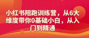 小红书陪跑训练营,从6大维度带你0基础小白,从入门到精通-宝藏屋创业网