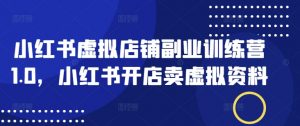 小红书虚拟店铺副业训练营1.0,小红书开店卖虚拟资料-宝藏屋创业网