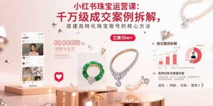 小红书珠宝运营课:千万级成交案例拆解,搭建高转化珠宝账号的核心方法-宝藏屋创业网