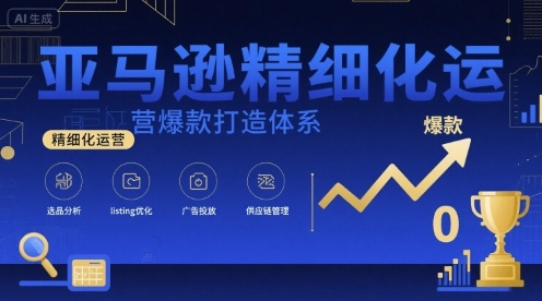 亚马逊精细化运营爆款打造体系，视频课+全套资料文档-宝藏屋创业网