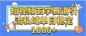 玄学赛道引流私域变现单日稳定1000+教程-宝藏屋创业网
