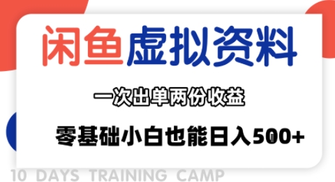 闲鱼虚拟资料新变现玩法，信息差项目，一次出单两份收益，无需囤货，可批量矩阵，零基础小白也能日入多张-宝藏屋创业网