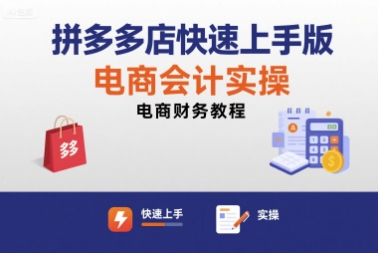 拼多多店快速上手版电商会计实操-电商财务教程-宝藏屋创业网