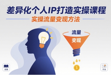 差异化个人IP打造实操课程，实操流量变现方法-宝藏屋创业网