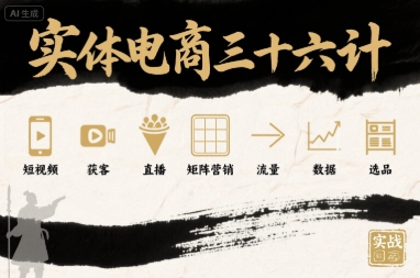 实体电商三十六计，短视频-获客-直播-矩阵营销-流量-数据-选品-宝藏屋创业网