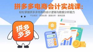 拼多多电商会计实战课:轻松掌握拼多多特有的会计逻辑与数据分析能力-宝藏屋创业网
