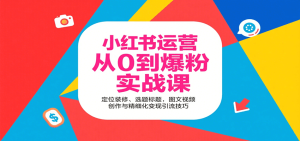 小红书运营从0到爆粉实战课:定位装修、选题标题,图文视频创作与精细化变现引流技巧-宝藏屋创业网