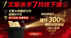 文案杀手7月线下课,文案大师最新力作,满满的干货-宝藏屋创业网