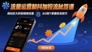流量运营和抖加投流秘笈课,撬动巨大的短视频流量-宝藏屋创业网