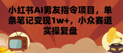 小红书AI男友指令项目，单条笔记变现1w+，小众赛道实操复盘-宝藏屋创业网