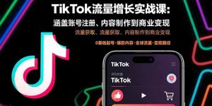 TikTok流量增长实战课:涵盖账号注册、流量获取、内容制作到商业变现-宝藏屋创业网