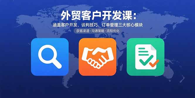 外贸客户开发课：涵盖客户开发、谈判技巧、订单管理三大核心模块-宝藏屋创业网