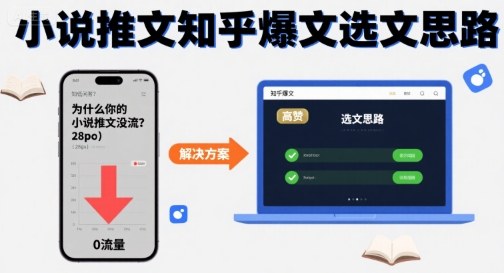 为什么你的小说推文没流量？小说推文知乎爆文选文思路-宝藏屋创业网
