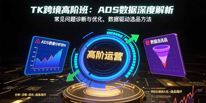 TK跨境高阶班：ADS数据深度解析，常见问题诊断与优化，数据驱动选品方法-宝藏屋创业网