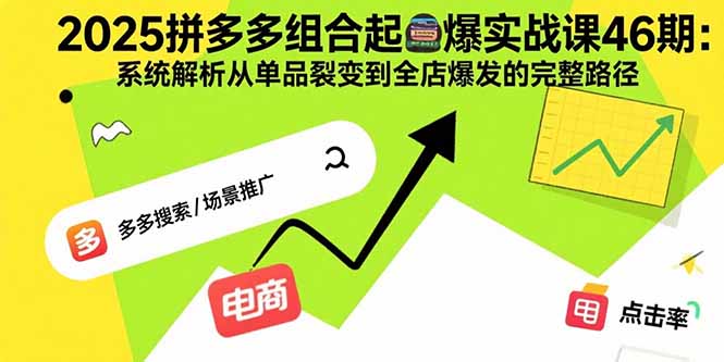 2025拼多多组合起爆实战课46期：系统解析从单品裂变到全店爆发的完整路径-宝藏屋创业网