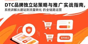 DTC品牌独立站策略与推广实战指南,系统讲解从建站到流量转化的全链路运营-宝藏屋创业网