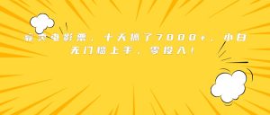靠卖电影票,十天搞了7000+,小白无门槛上手,零投入!-宝藏屋创业网