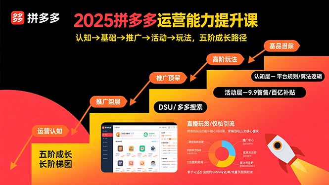 2025拼多多运营能力提升课：认知→基础→推广→活动→玩法，五阶成长路径-宝藏屋创业网