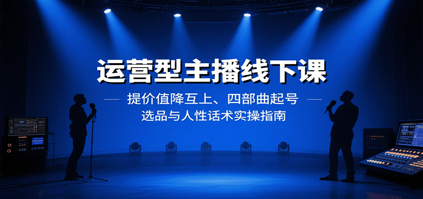 运营型主播线下课：提价值降互上、四部曲起号、选品与人性话术实操指南-宝藏屋创业网