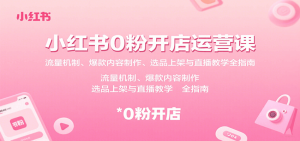 小红书0粉开店运营课:流量机制、爆款内容制作、选品上架与直播教学全指南-宝藏屋创业网
