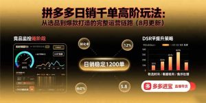 拼多多日销千单高阶玩法:从选品到爆款打造的完整运营链路(8月更新-宝藏屋创业网