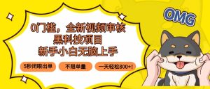 0门槛,全新视频审核黑科技项目,新手小白无脑上手5秒闭眼出单,不限单…-宝藏屋创业网