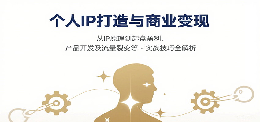 个人IP打造与商业变现，从IP原理到起盘盈利、产品开发及流量裂变等实战技巧全解析-宝藏屋创业网