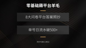零基础薅平台羊毛,8大问卷平台答案照抄,单号日流水破500+(附IP切换…-宝藏屋创业网