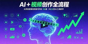 AI+短视频创作全流程:从创意策划到账号增长,96节课(含26项AI工具教学-宝藏屋创业网