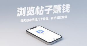 浏览帖子挣钱,每天动动手指几十米,有手机就能做【揭秘】-宝藏屋创业网