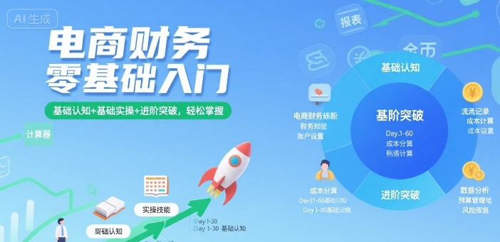 电商财务零基础入门，基础认知+基础实操+进阶突破，轻松掌握-宝藏屋创业网