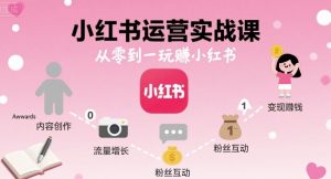 小红书运营实战课,从零到一玩賺小红书-宝藏屋创业网