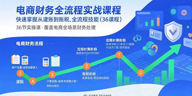 电商财务全流程实战课程：快速掌握从建账到报税的全流程技能(36节课-宝藏屋创业网